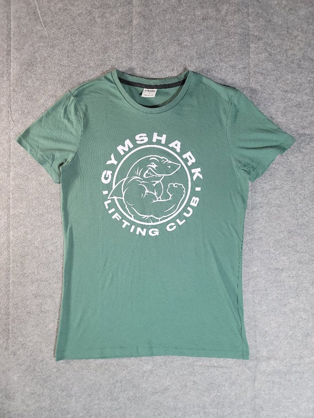 Gymshark Lifting Club Legacy Shark Graphic Activewear T-Shirt Green Size S